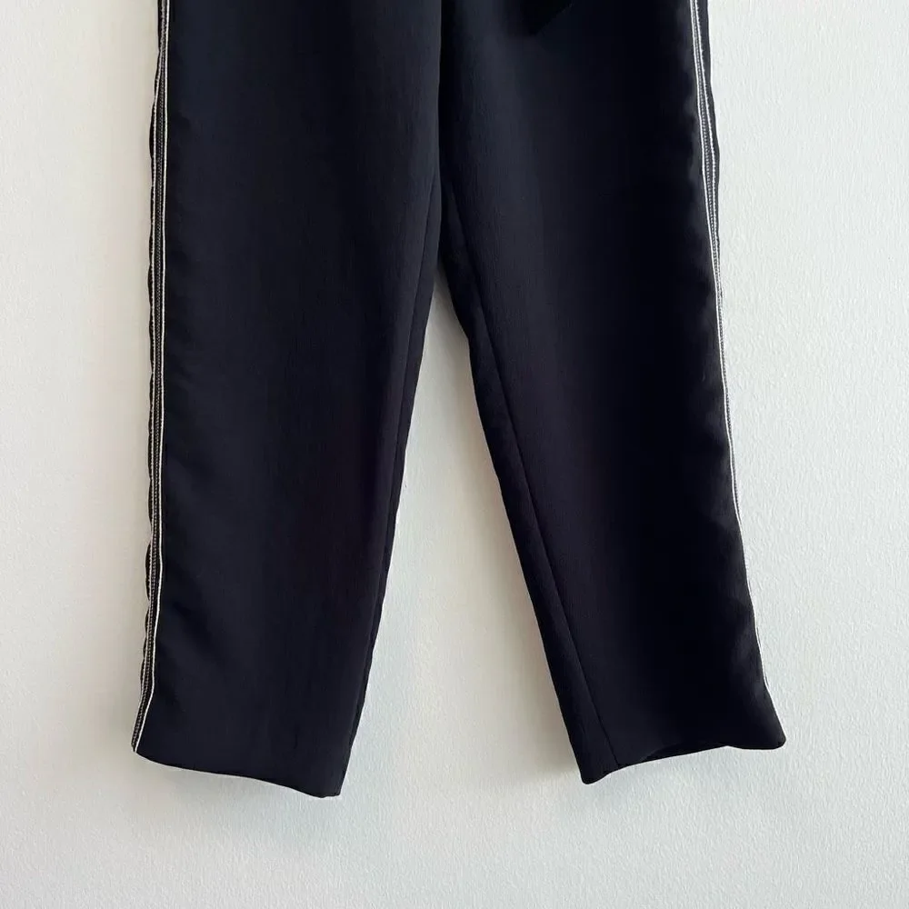 Aritzia Wilfred Tie-Front Black High Rise Ankle Pants Trousers Women’s Size 2